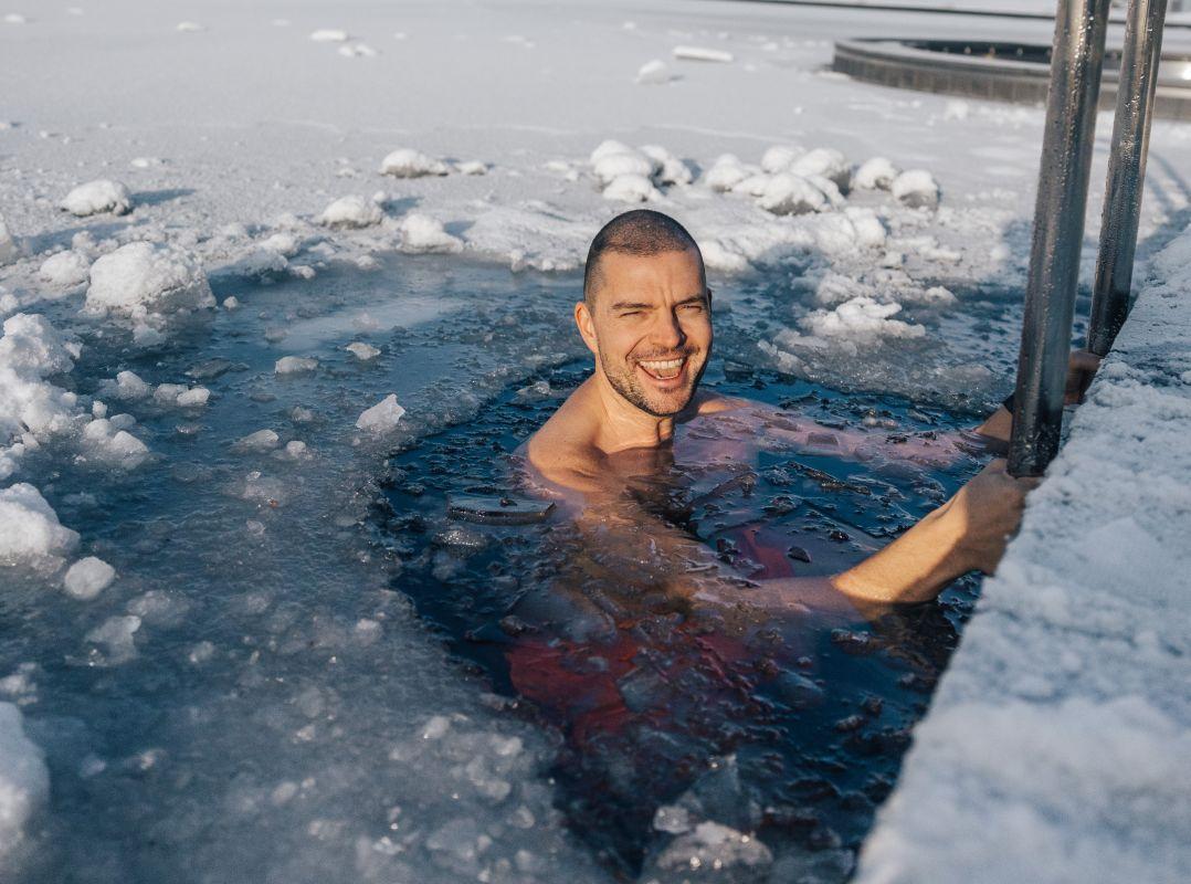 Ice Bathing Instructor Sukkhadas from the Stanglwirt Organic and Wellness Resort
