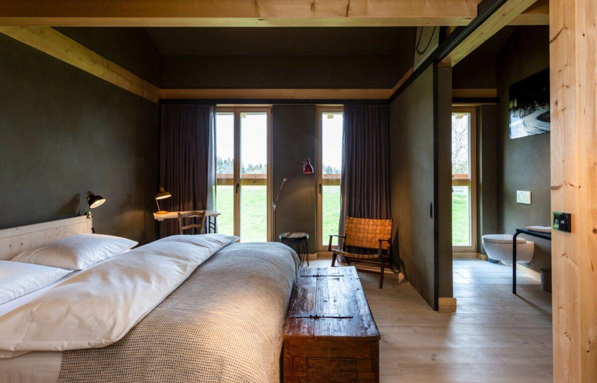 A farmhouse converted into a hotel. Rooms with views of the countryside