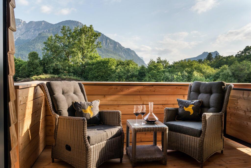 Klosterhof Alpine Hideaway & Spa - Balkon mit FrĂĽhstĂĽck