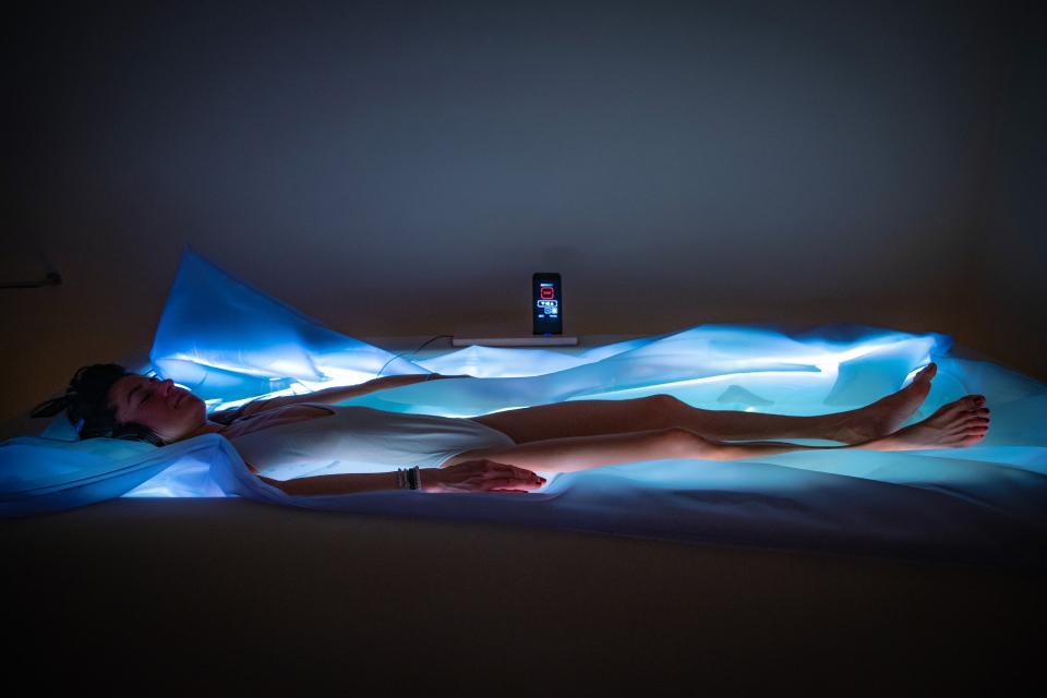 Zero Body Floating Experience at the sustainable Hotel Paradiso Pure.Living in the Dolomites