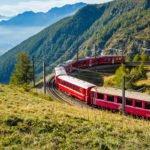 Travelling by train through Switzerland