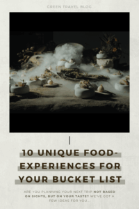 A table set with artfully arranged dishes and a fog effect, staged as a culinary experience